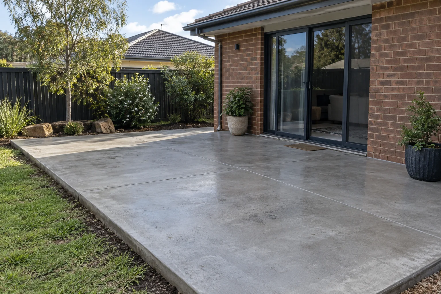 Finished patios in a Geelong-style residential setting
